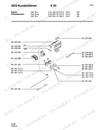 Взрыв-схема плиты (духовки) Aeg 5401B-D GB - Схема узла Section6